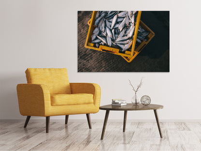 Leinwandbild Fisch in Kisten