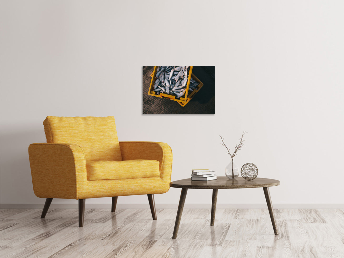 Leinwandbild Fisch in Kisten
