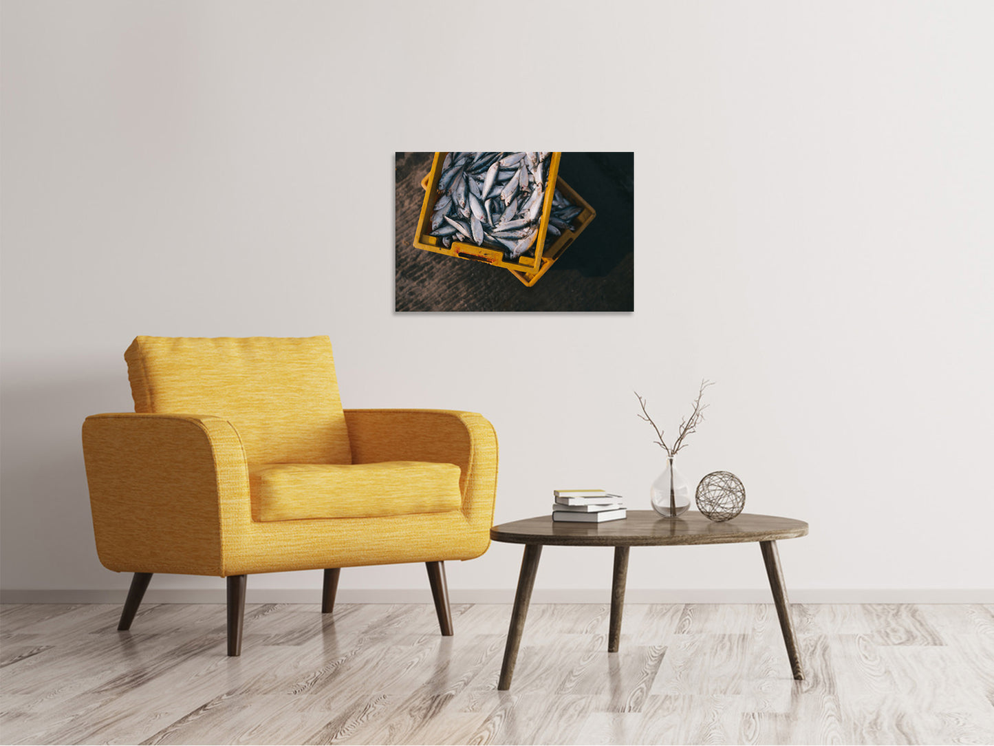 Leinwandbild Fisch in Kisten