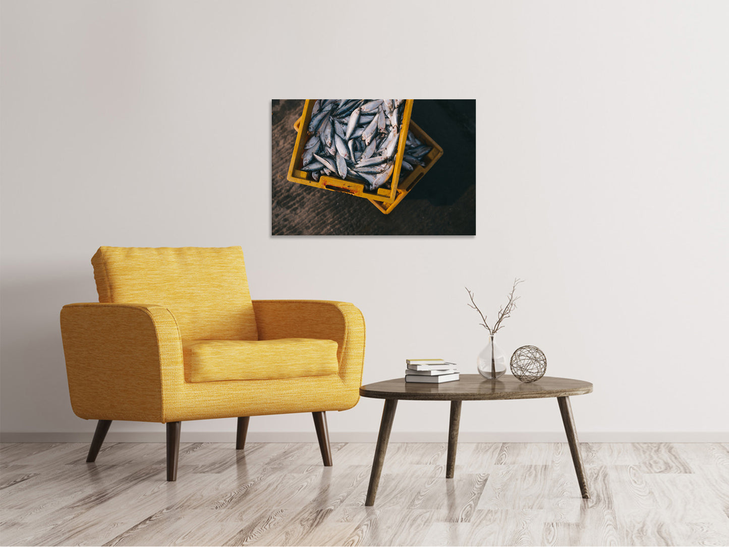 Leinwandbild Fisch in Kisten