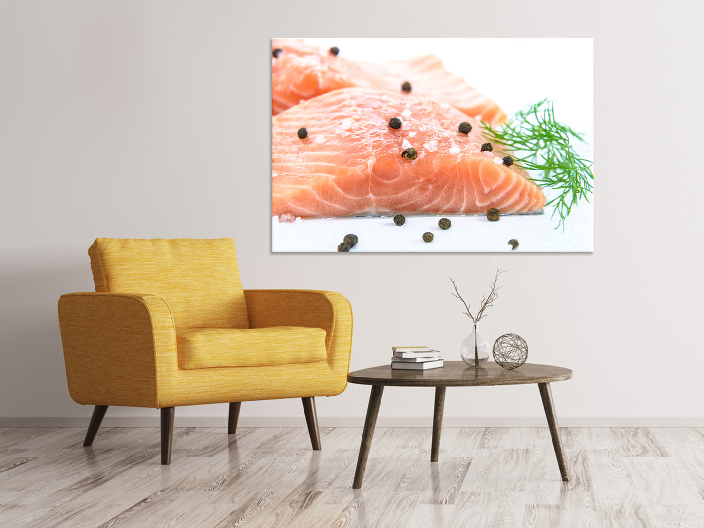 Leinwandbild Roher Lachs