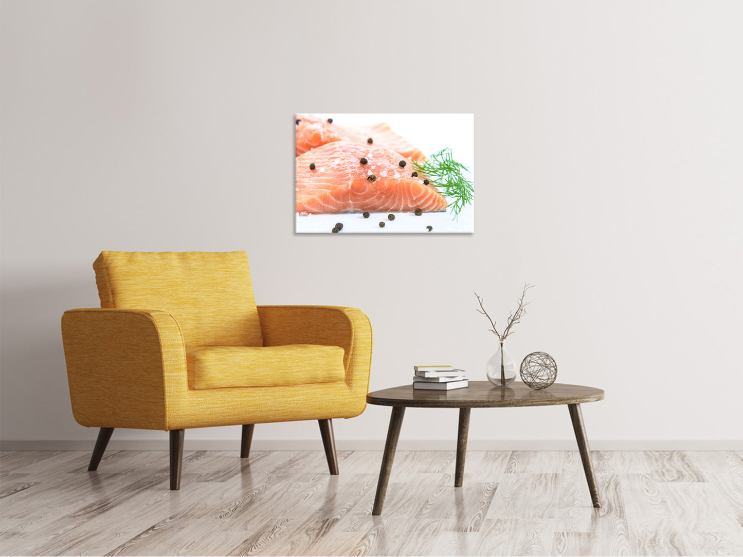 Leinwandbild Roher Lachs
