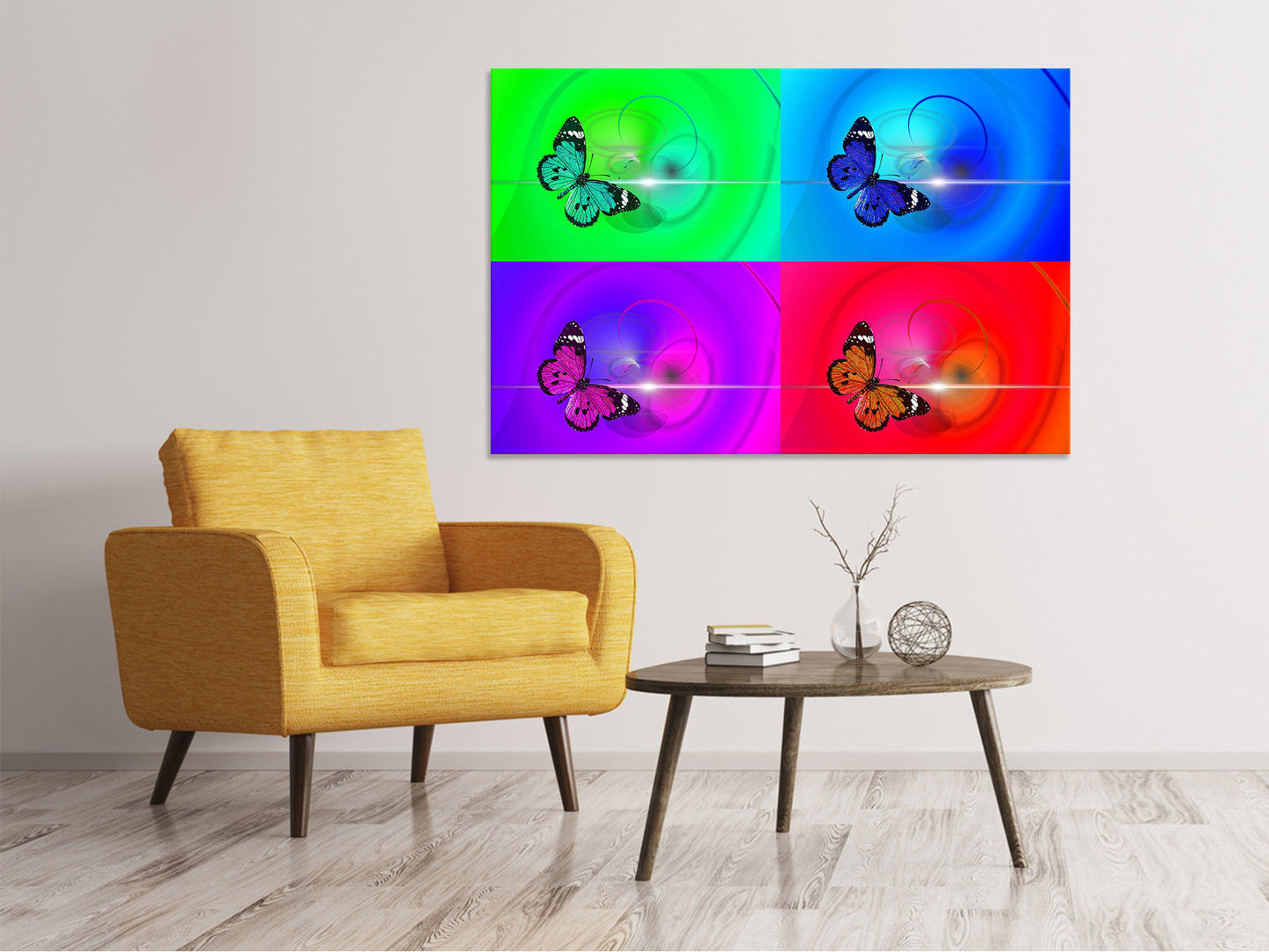 Leinwandbild Pop Art Bunte Schmetterling