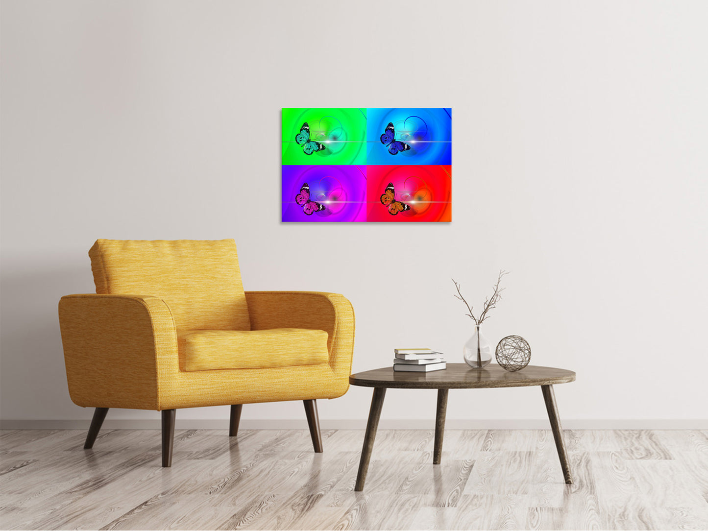 Leinwandbild Pop Art Bunte Schmetterling