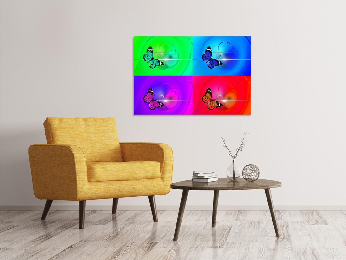 Leinwandbild Pop Art Bunte Schmetterling