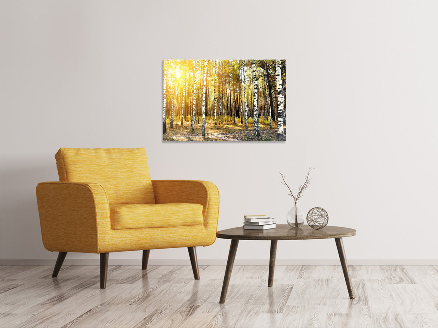 Leinwandbild Birkenwald