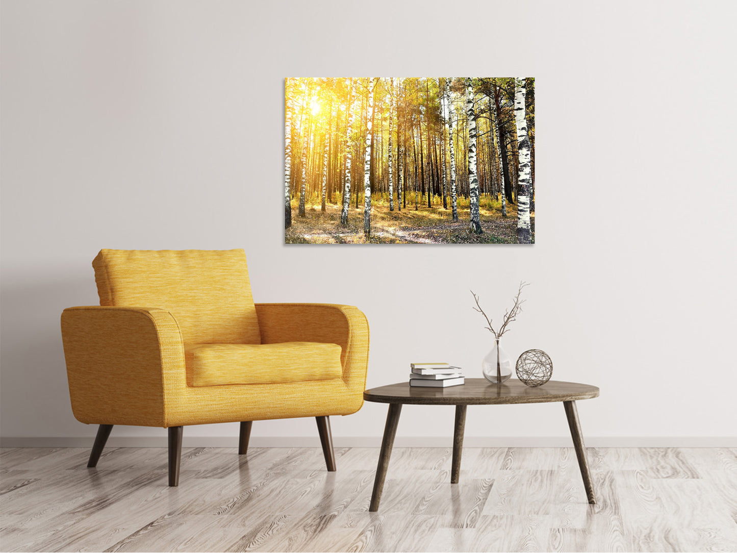 Leinwandbild Birkenwald