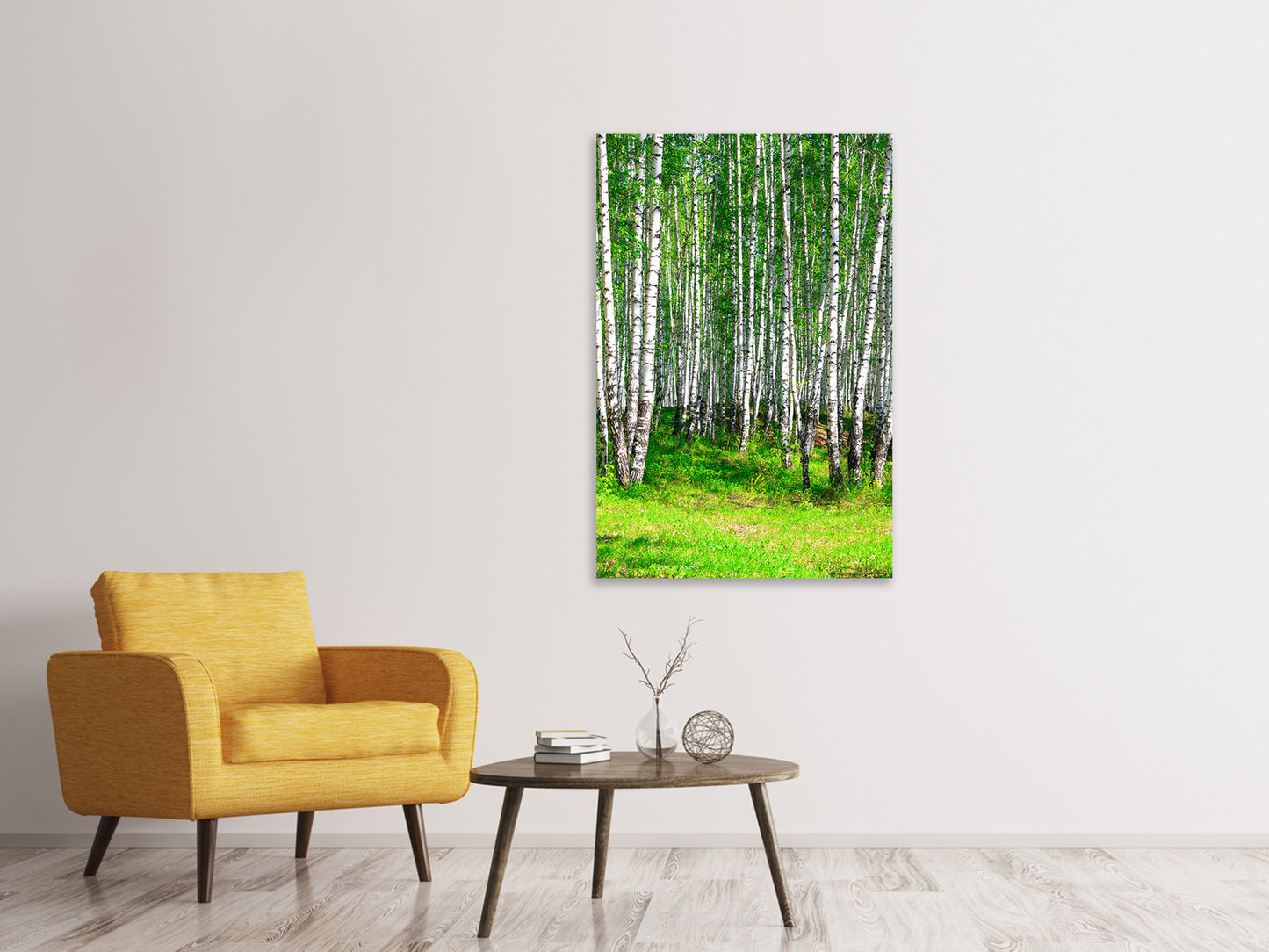 Leinwandbild Der Birkenwald im Sommer