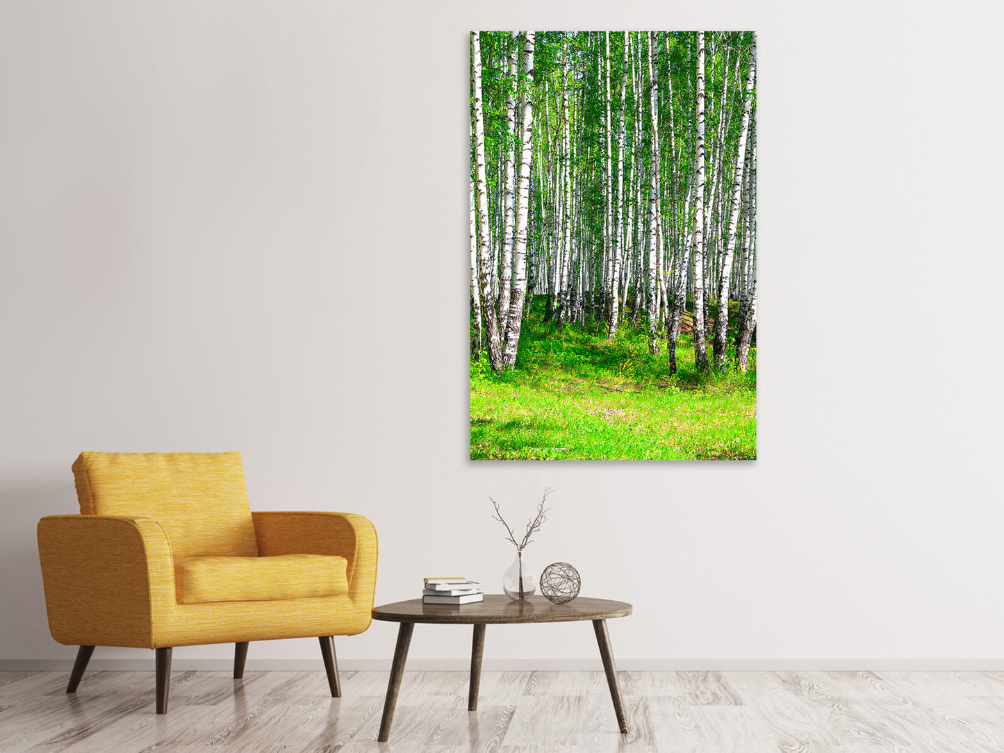 Leinwandbild Der Birkenwald im Sommer