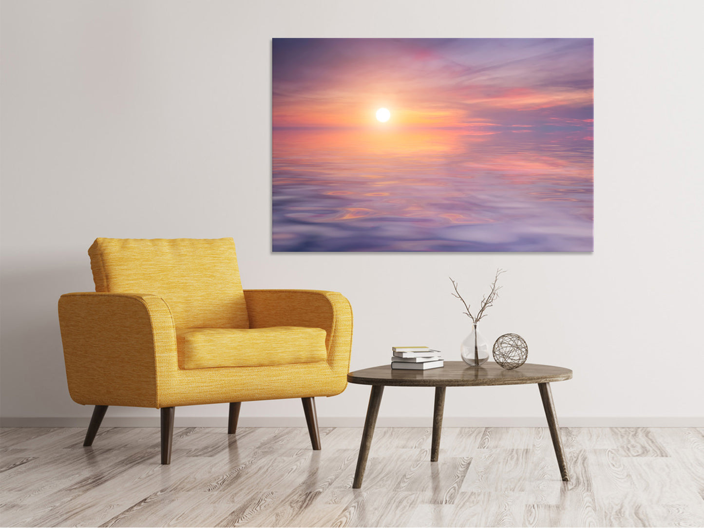 Leinwandbild Sonnenuntergang auf See