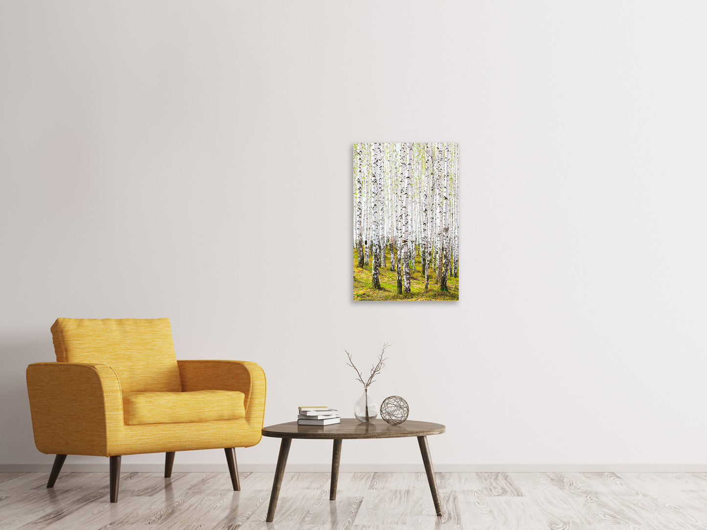Leinwandbild Der Birkenwald im Frühling