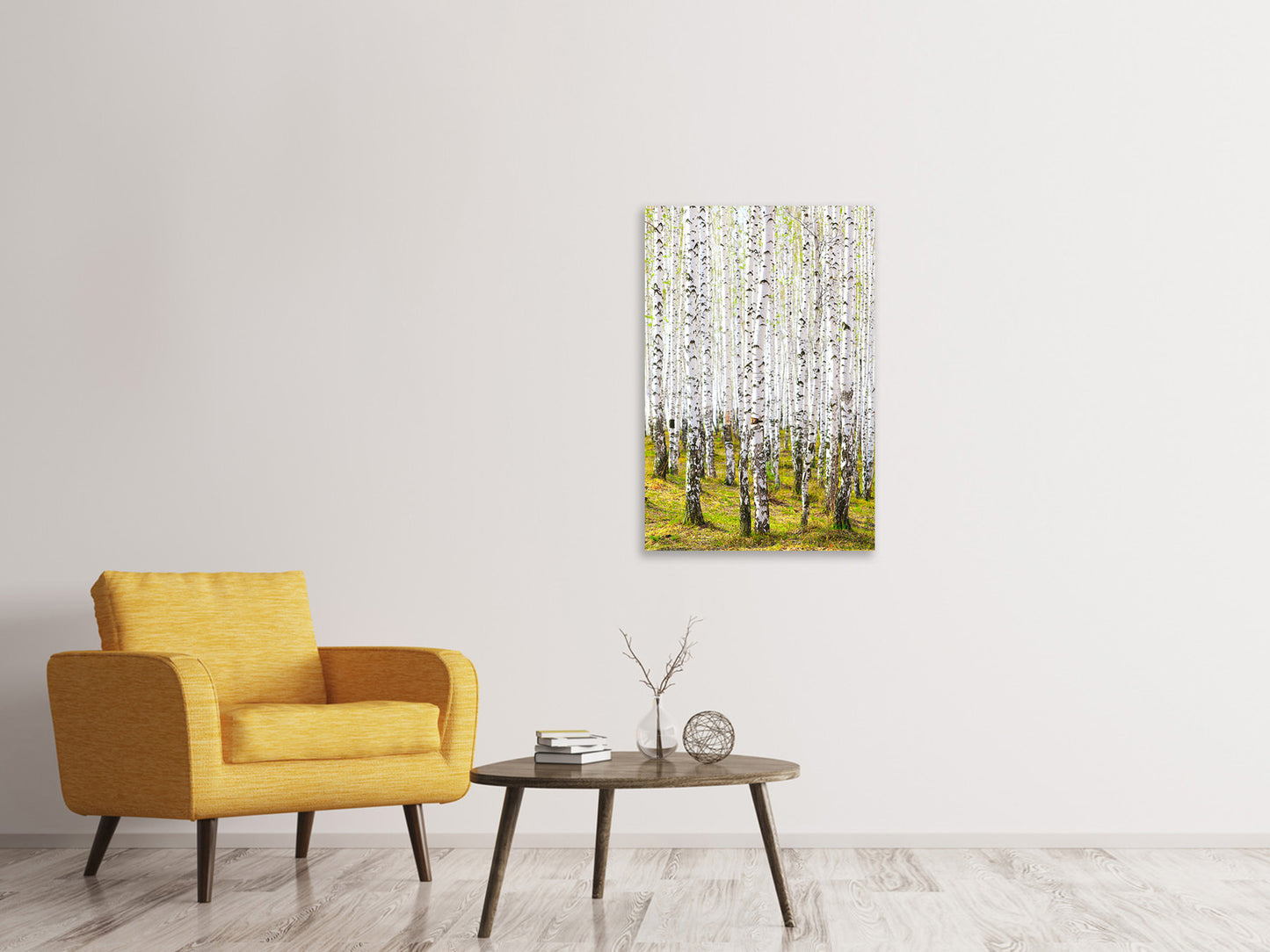 Leinwandbild Der Birkenwald im Frühling