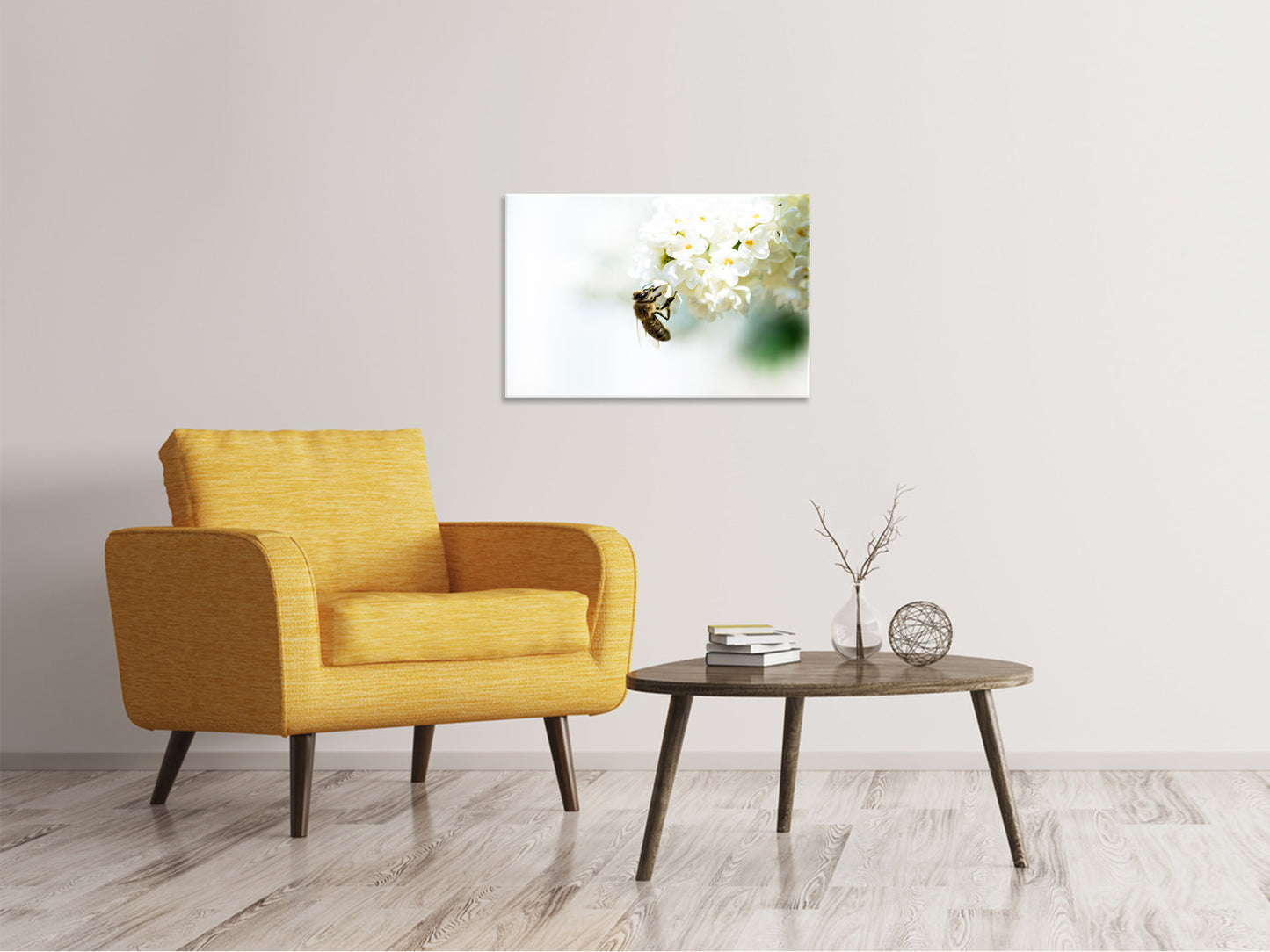 Leinwandbild Die Hummel und die Blüte