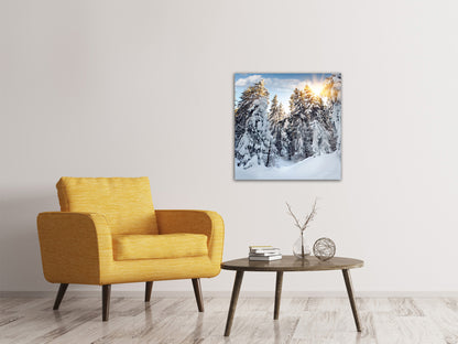 Leinwandbild Tannen im Schnee