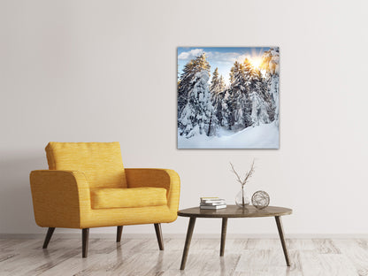 Leinwandbild Tannen im Schnee