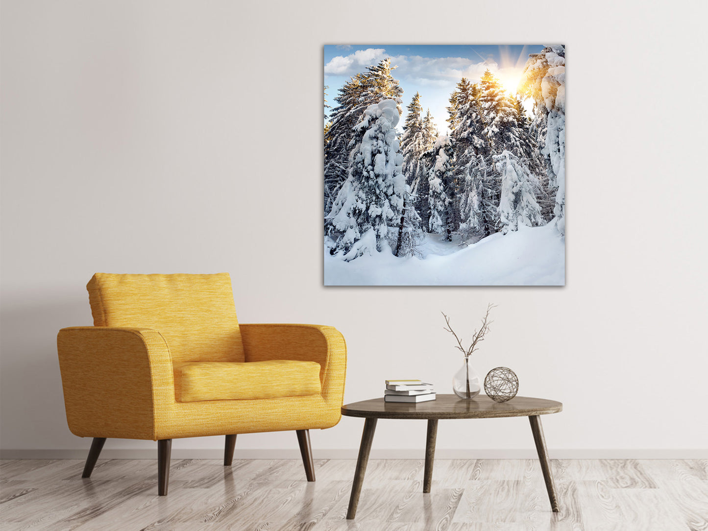 Leinwandbild Tannen im Schnee