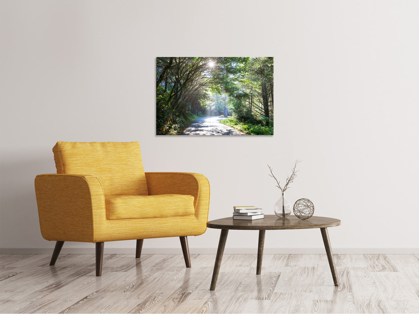 Leinwandbild Sonniger Waldweg