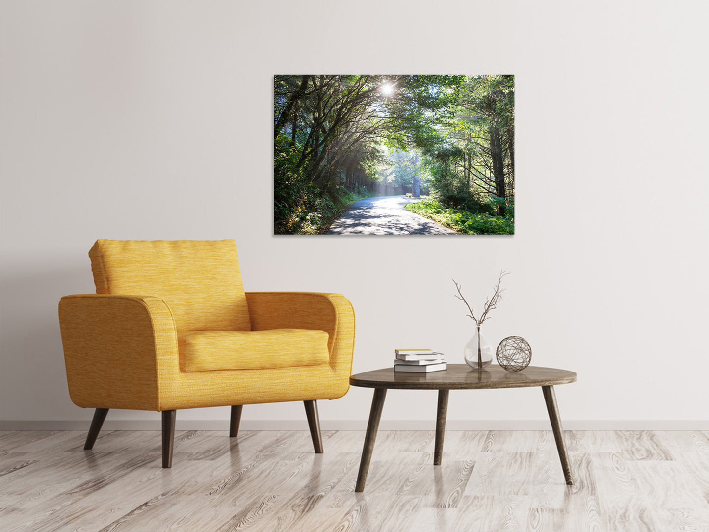 Leinwandbild Sonniger Waldweg