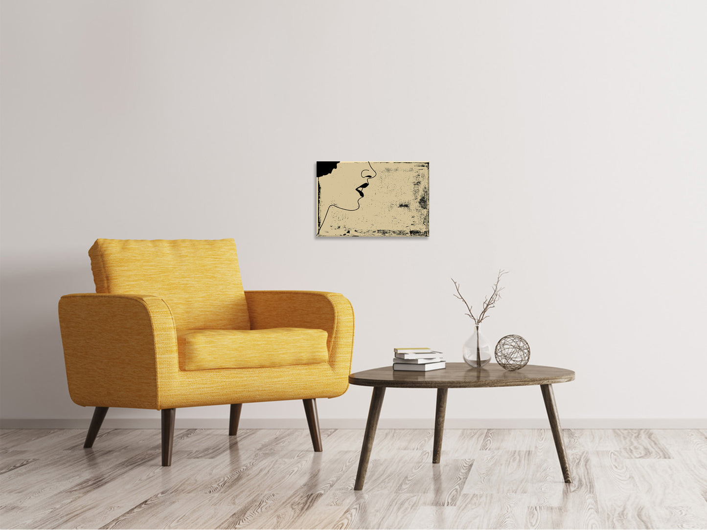 Leinwandbild Frauenportrait im Grungestil