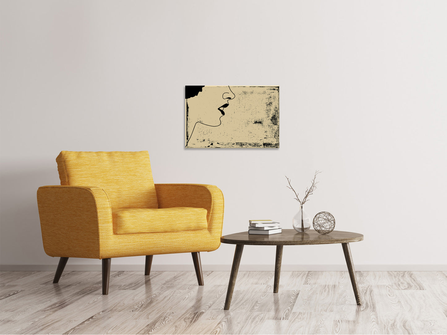 Leinwandbild Frauenportrait im Grungestil