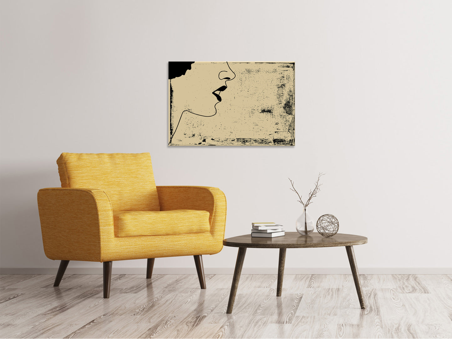 Leinwandbild Frauenportrait im Grungestil