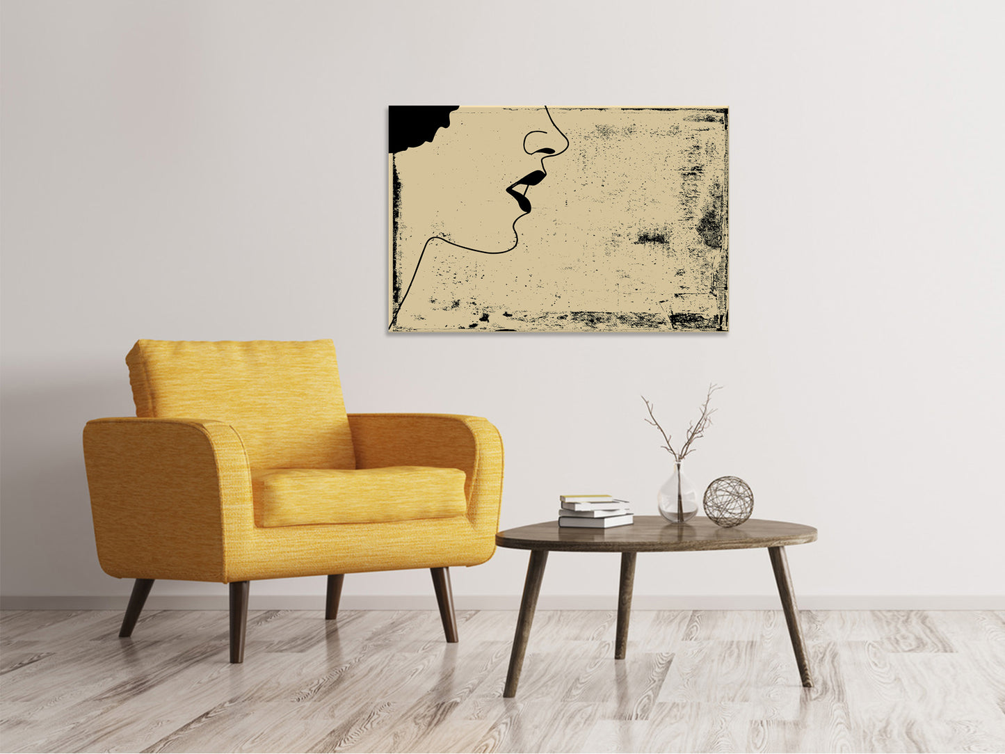 Leinwandbild Frauenportrait im Grungestil