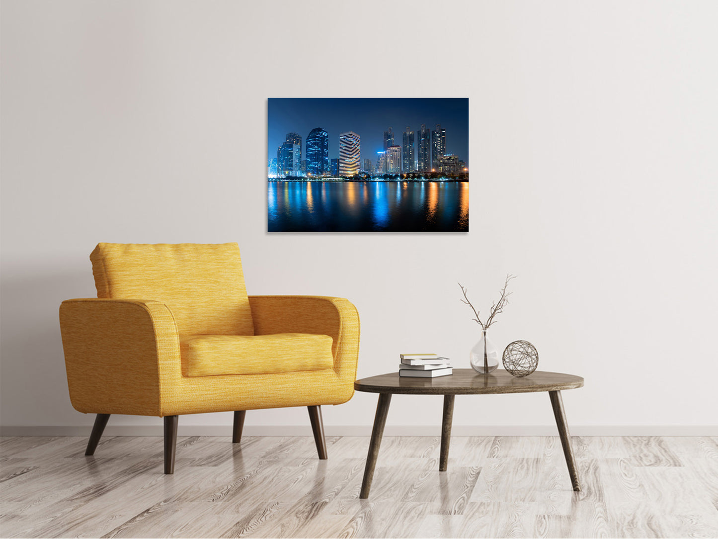 Leinwandbild Skyline Bangkok bei Nacht