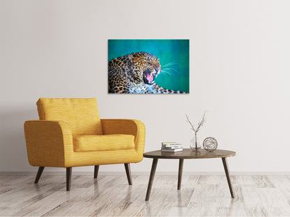 Leinwandbild Achtung Leopard