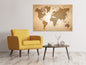 Leinwandbild Karte der Welt in Vintage