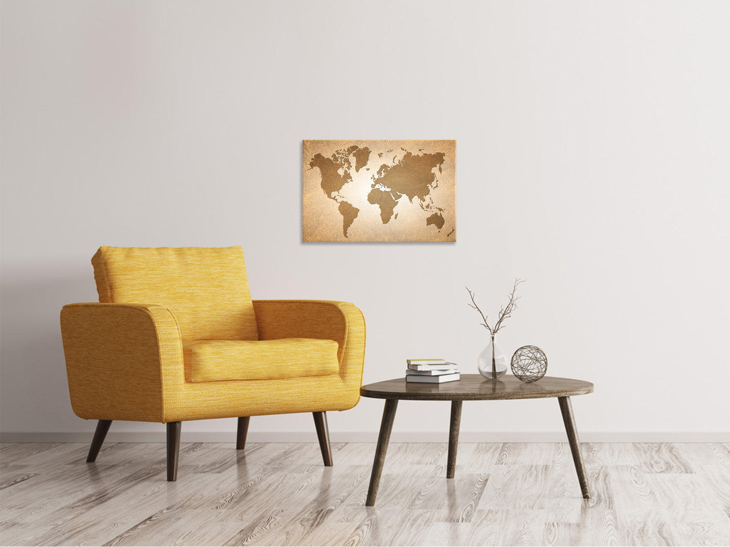 Leinwandbild Karte der Welt in Vintage