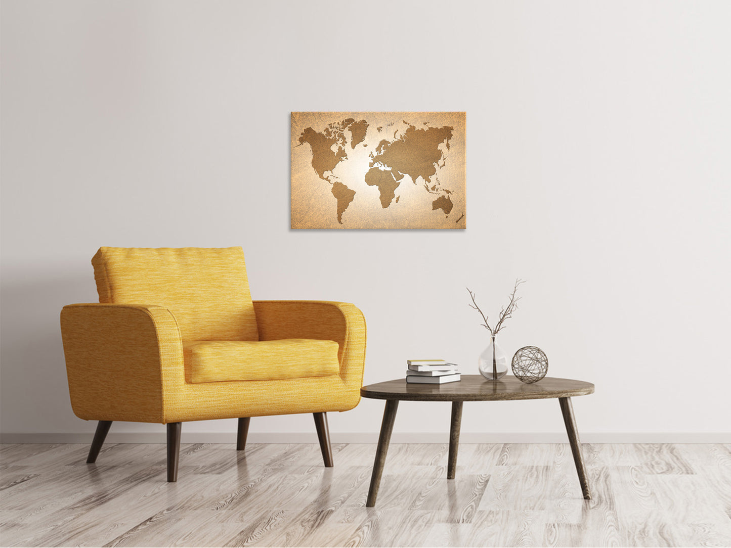Leinwandbild Karte der Welt in Vintage