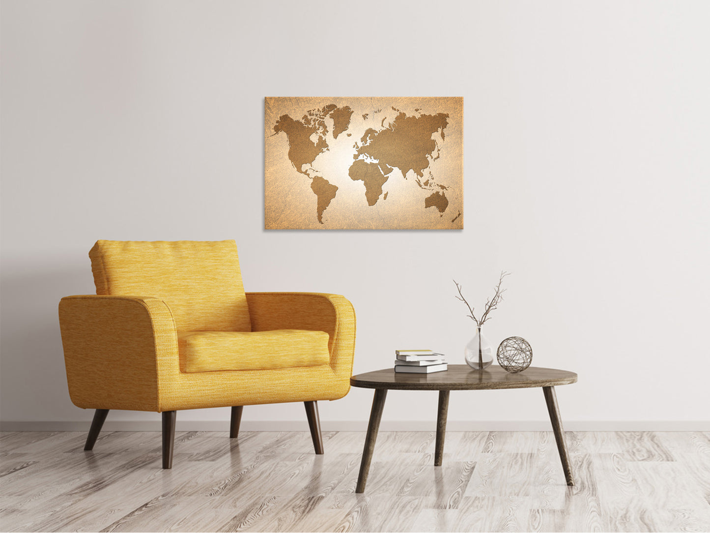 Leinwandbild Karte der Welt in Vintage