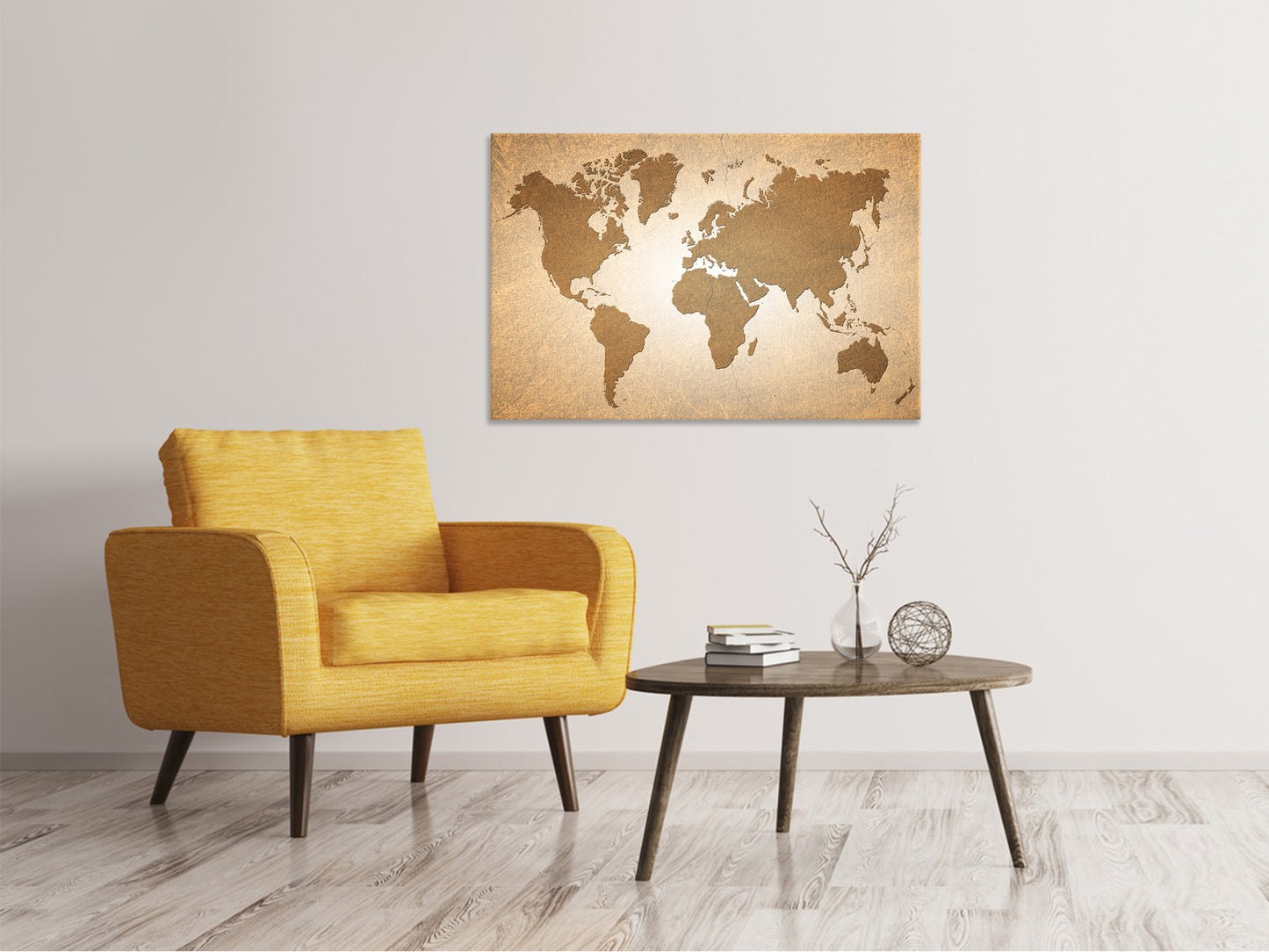 Leinwandbild Karte der Welt in Vintage