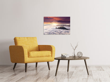 Leinwandbild Sonnenaufgang Winterlandschaft
