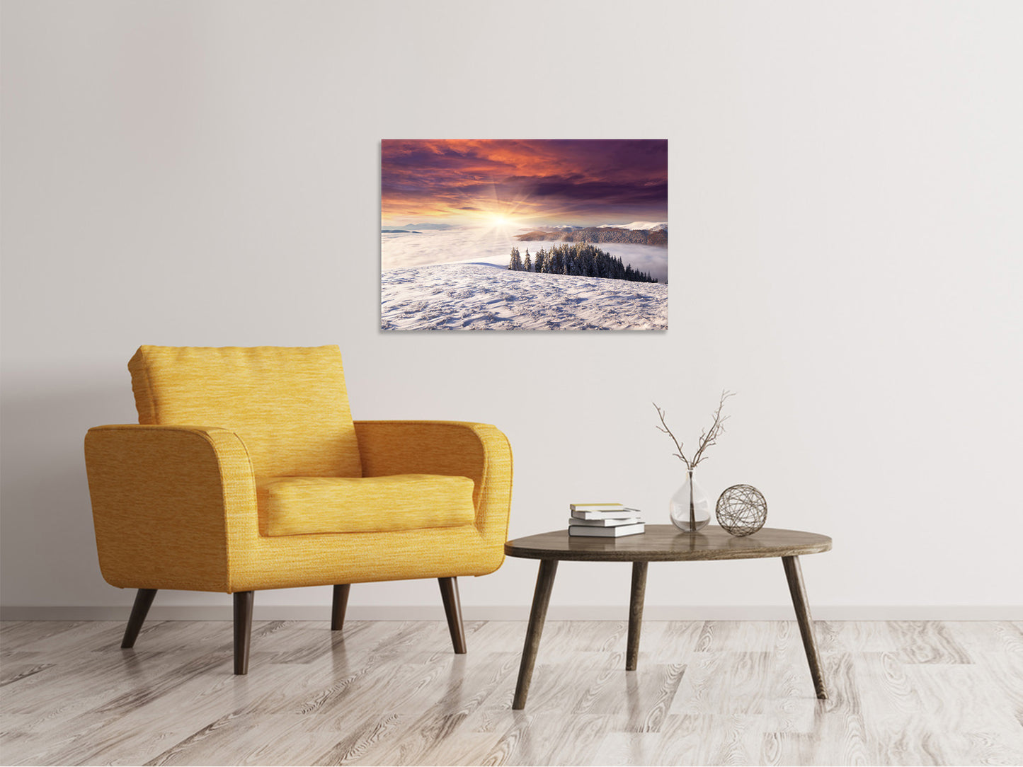 Leinwandbild Sonnenaufgang Winterlandschaft
