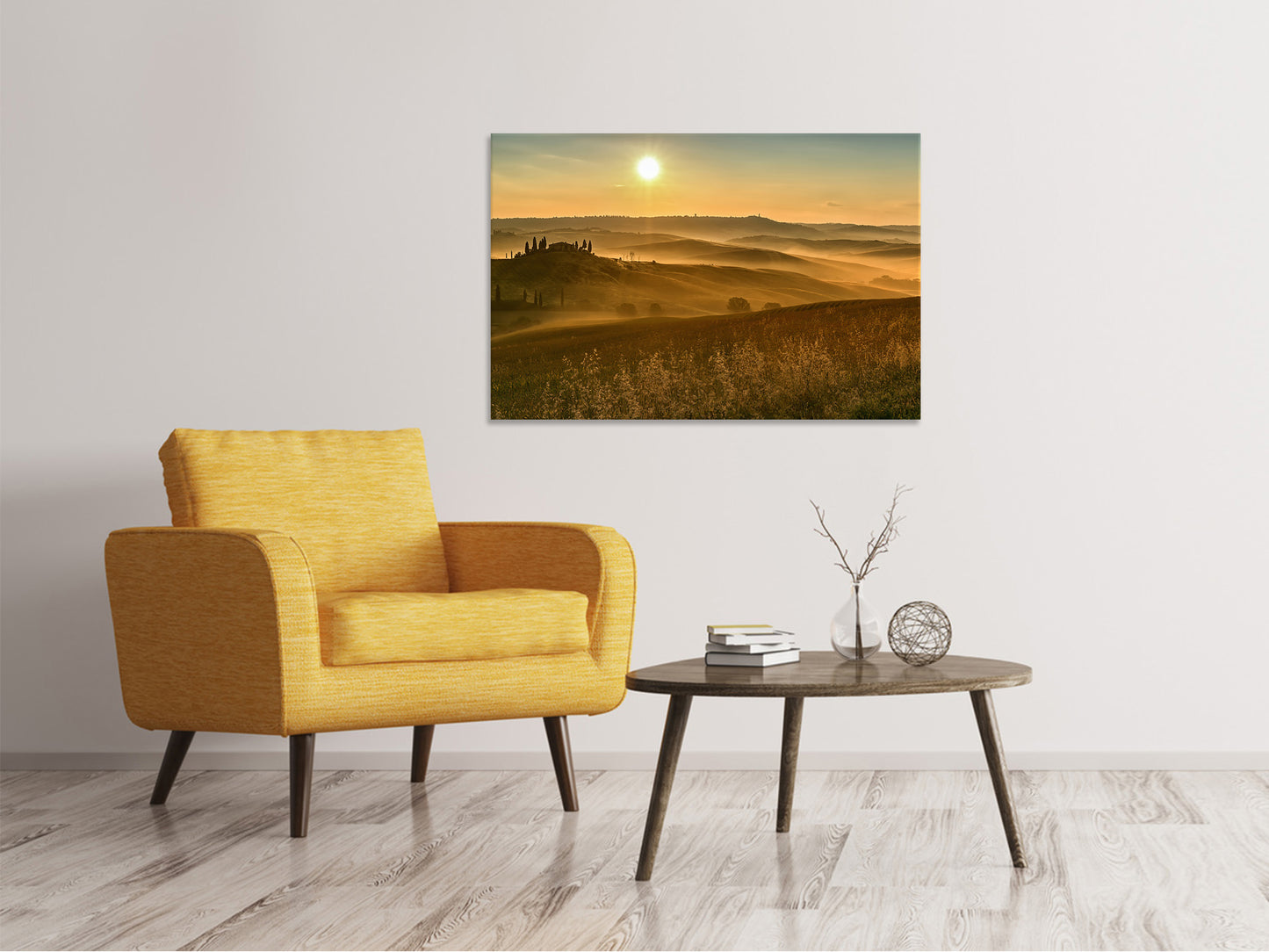 Leinwandbild Sonnenuntergang im Gebirge