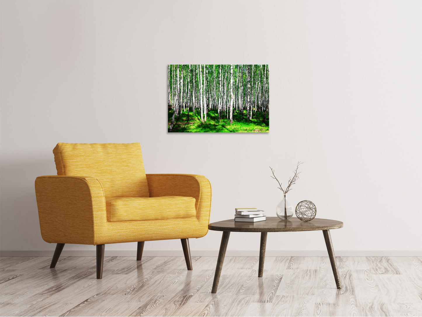 Leinwandbild Sommerlicher Birkenwald