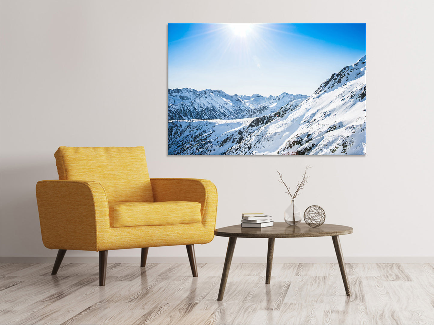 Leinwandbild Bergpanorama im Schnee