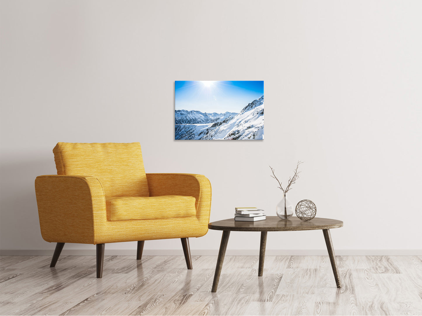 Leinwandbild Bergpanorama im Schnee