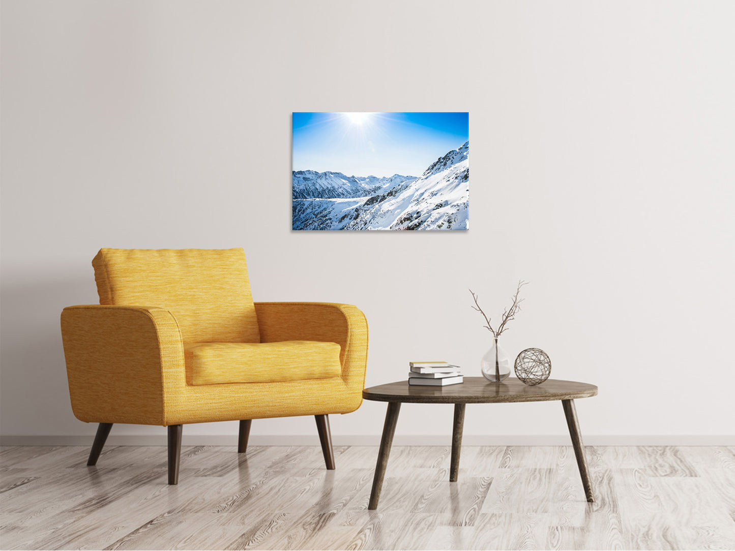 Leinwandbild Bergpanorama im Schnee