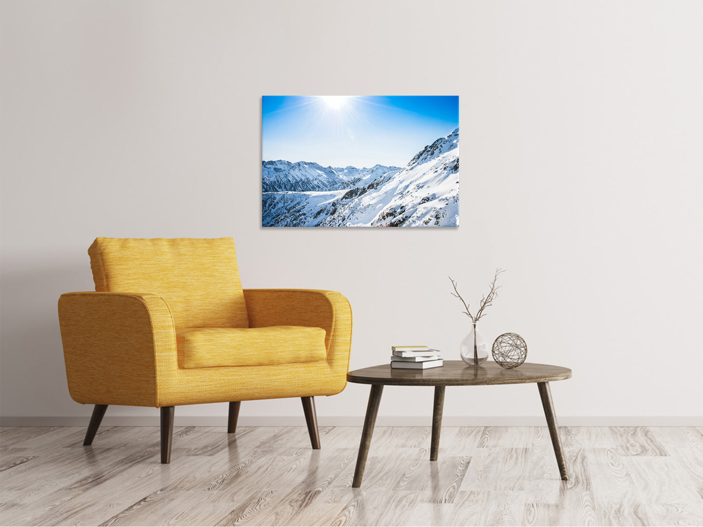 Leinwandbild Bergpanorama im Schnee