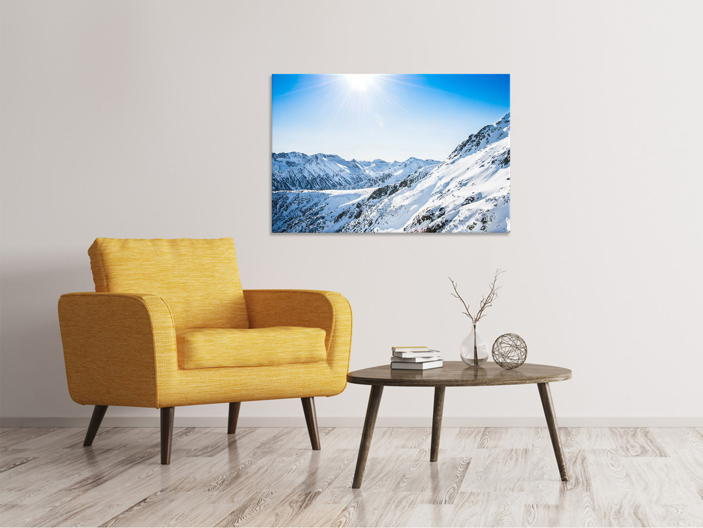 Leinwandbild Bergpanorama im Schnee
