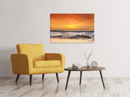 Leinwandbild See mit Sonnenuntergang