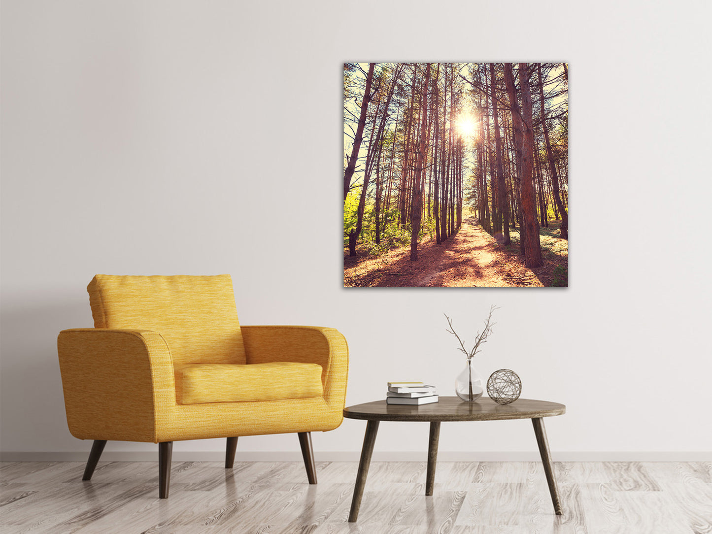 Leinwandbild Licht am Ende des Waldweges