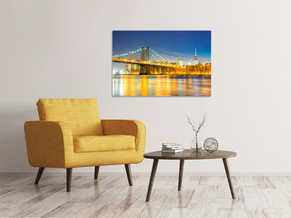 Leinwandbild Brooklyn Bridge bei Nacht