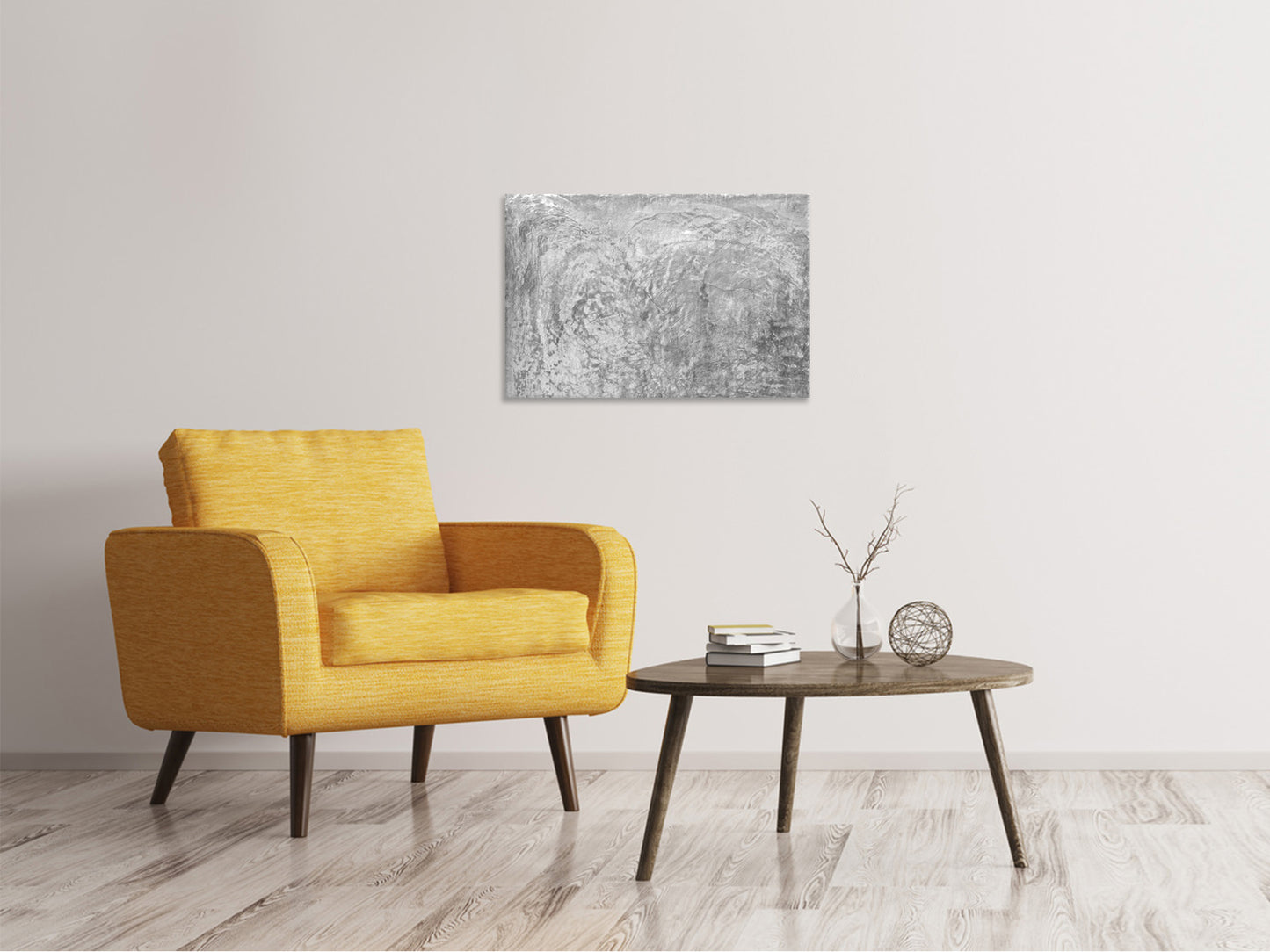 Leinwandbild Wischtechnik in Grau