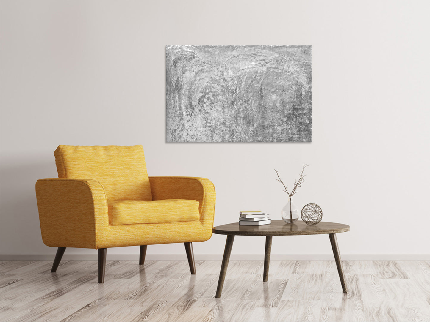 Leinwandbild Wischtechnik in Grau