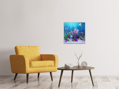 Leinwandbild Unterwasserschatzsuche