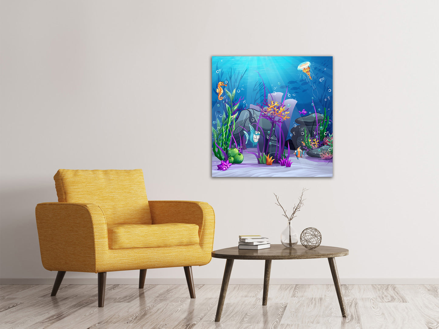 Leinwandbild Unterwasserschatzsuche