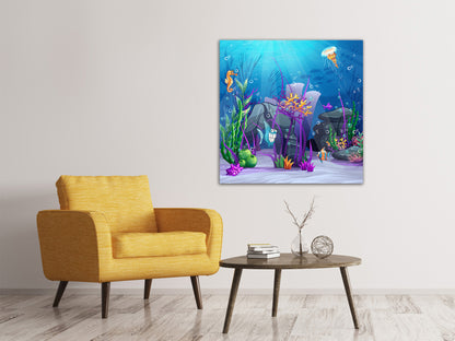Leinwandbild Unterwasserschatzsuche